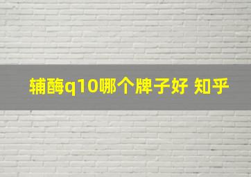 辅酶q10哪个牌子好 知乎